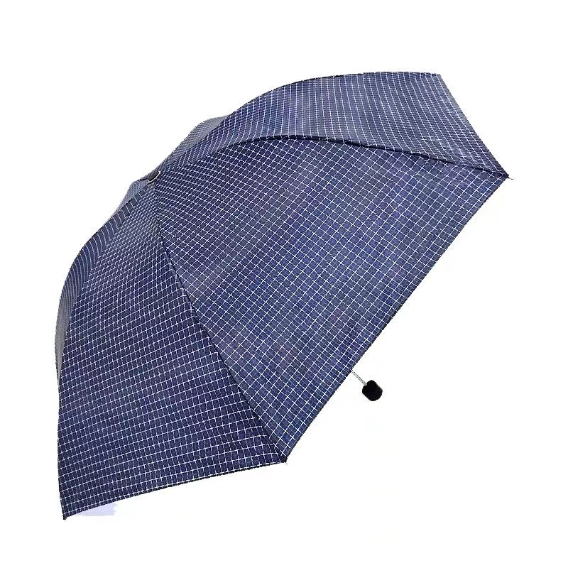 天堂339S格子折叠伞隐格三折晴雨伞57cm*7k