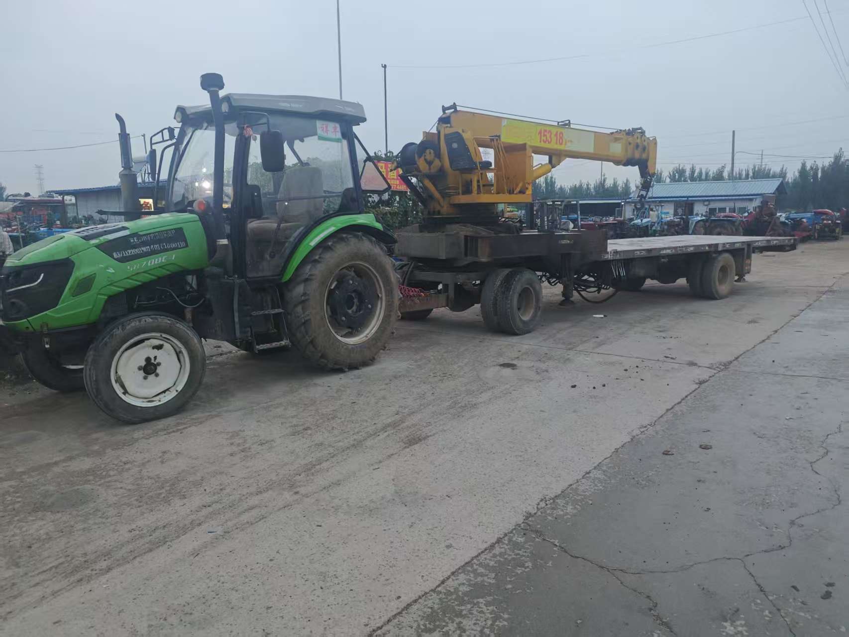 拖拉机随车吊，沭河70拖拉机随车吊，自重十吨多，道依茨发动机，2018年底拖拉机